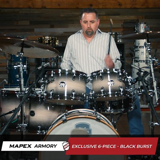 Our Exclusive Mapex Drums Armory 6pc in Black Burst packs a TON of tone for only $1119! Get it here: https://drumcenternh.com/products/mapex-armory-series-studioease-fast-shell-pack-black-burst | Drum Center of Portsmouth