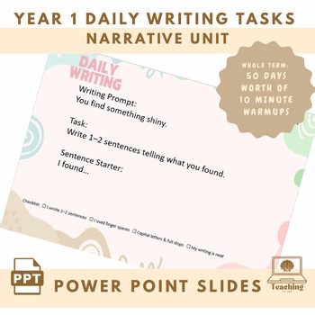 Daily Writing Prompts -10 minute Warmups - Narratives Year 1