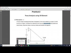 CAE Expt 2 Truss Analysis Using 1D Element