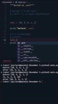 Python 3 | Sorted Function vs .Sort() Method#coding #programming #python