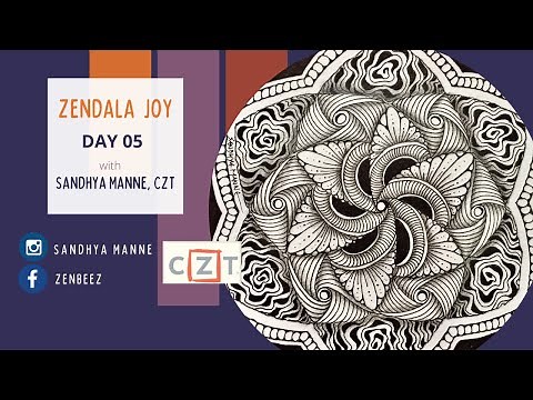 ZENDALA JOY Day 5 - String 4, exploring Zentangle® and Mandala