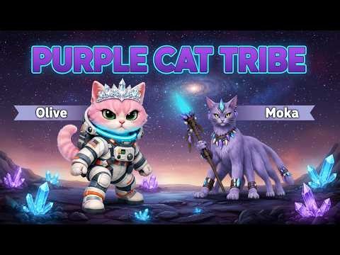 Olive Cat's adventure on Jupiter: PURPLE CAT TRIBE.
