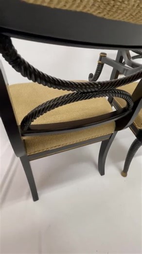 Regency Chairs, Upholstered Chairs, Classic Furniture, Rope Carved Wood Chair, Pair of Chairs, Black Lacquer Chair, Occasional Chair - Etsy