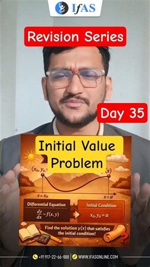 Initial Value Problem | Ordinary Differential Equations | CSIR NET Maths & GATE Maths | IFAS