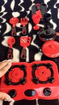 Satisfying With Unboxing Red Kitchen Cooking Set Cooking ASMR ❤️ #shorts #toys #asmr #shortsfeed