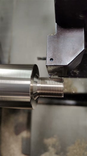 CNC Threading with program amazing Machinary 🧑‍🔧 #automobile