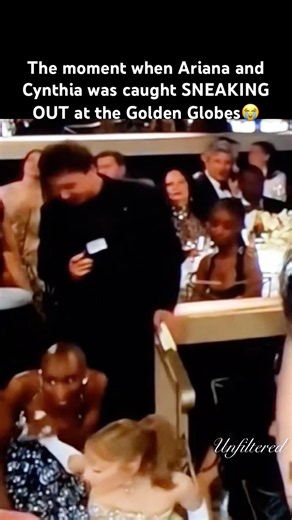 The moment when Ariana and Cynthia was caught SNEAKING OUT at the Golden Globes😭#viral