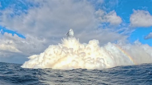 957K views · 10K reactions | View of Starship landing burn and splashdown on Flight 10, made possible by SpaceX’s recovery team. Starship made it through reentry with intentionally missing tiles, completed maneuvers to intentionally stress its flaps, had visible damage to its aft skirt and flaps, and still executed a flip and landing burn that placed it approximately 3 meters from its targeted splashdown point | SpaceX | Facebook
