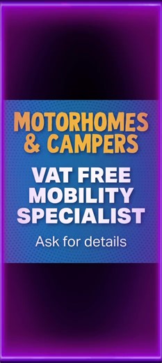 If you have a disability did you know that you may qualify for a VAT Free Motorhome or Campervan? At Yorkshire Caravans & Motorhomes we are VAT Free Mobility Specialists and have already helped many of our disabled customers navigate this process and secure their new dream vehicle without paying VAT Want to learn more please call our dedicated motorhomes team on 01302 710366 #vat #mobility #motorhomes #specialist #New
