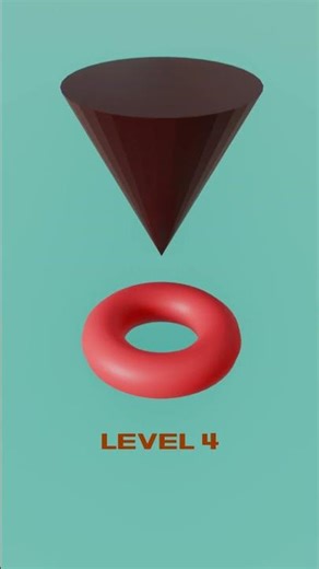 Torus vs Cone: 1 to 5 Levels 🍩📐 #animation #blender #3danimation #simulation #funny #fyp #physics