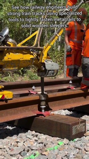 How Workers Secure Train Tracks Using Powerful Tools