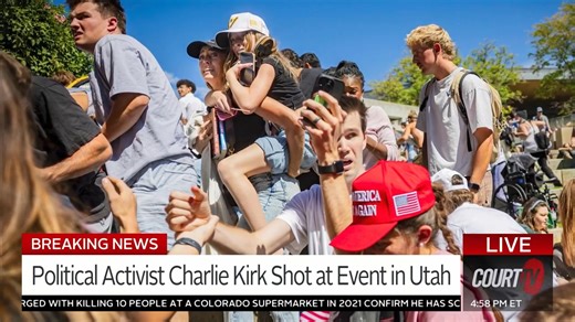 117K views · 2.2K reactions | #BREAKING: #CharlieKirk, CEO and co-founder of Turning Point USA, has died after being shot in the neck while speaking at a college event in Utah. Authorities are still searching for the shooting suspect. WATCH #CourtTV LIVE for updates: https://court.tv/live | COURT TV | Facebook