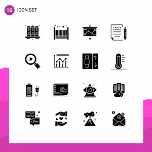Download Stock Vector Icon Pack of 16 Line Signs and Symbols for video research presentation write mail Editable Vector Design Elements for free