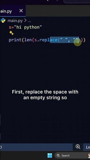 Count characters while ignoring spaces #coding #programming #python