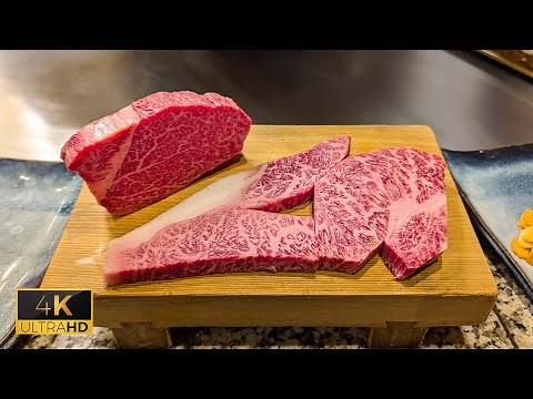 How a $250 Kobe beef steak is cooked. In Kobe. Famous Mouriya Teppanyaki restaurant