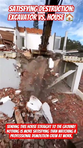 Satisfying Destruction: Excavator vs. House 🏠 #shorts