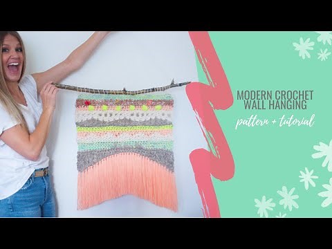 MODERN CROCHET WALL HANGING TUTORIAL | crochet wall tapestry pattern + written instructions | yokieB