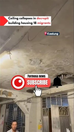 Ceiling falls apart on decrepit building housing 18 migrant workers