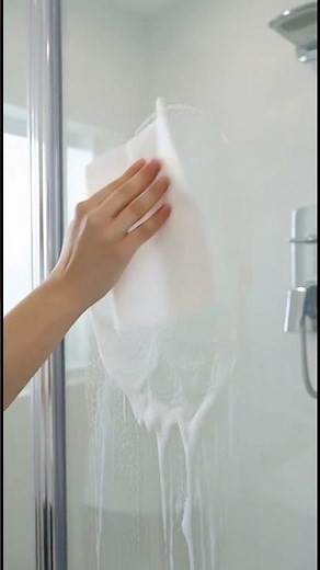 Remove soap scum from shower doors using a dryer sheet #Shorts