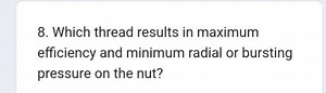 8. Which thread results in maximum efficiency and minimum radia... | Filo