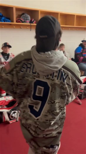 Round2! Plattsburgh Cardinals getting the U12 JRC pumped up with the starting line up! | SUNY Plattsburgh Men's Hockey Team