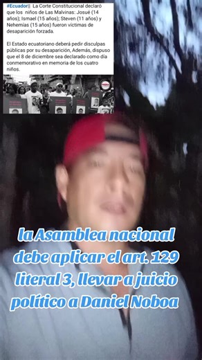 la asamblea debe aplicar el art. 129 de la constitución y someter a juicio político a Noboa. #ecuador