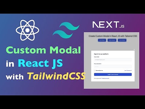 Create Custom Modal in React with Tailwind CSS | Modal in NextJS with Tailwind
