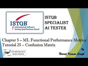 ISTQB AI Tester | Confusion Matrix | ML Functional Performance Metrics | ML F1 Score | AI Tutorials