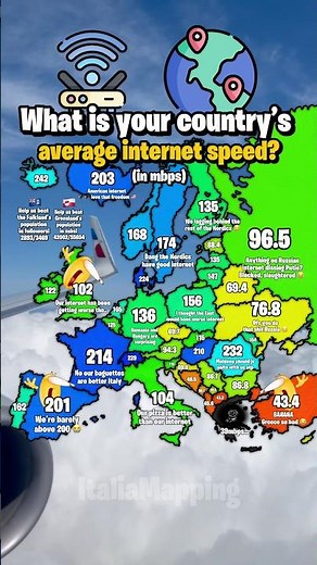 What’s your country’s average wifi speeds? | ItaliaMapping #fypシ゚viral #mapping #geography #map