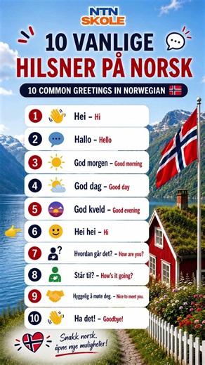 10 vanlige hilsener på norsk #ntnskole #lærnorsk #lærenorsk
