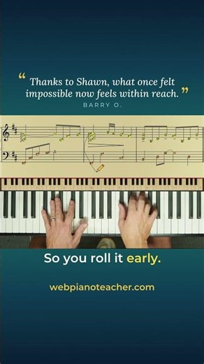 Roll The Chord EARLY So The Top Note Lands On The Beat - Piano Arpeggio Timing, Going Home Lesson
