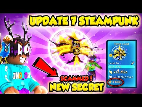 😈 I SCAMMED The New SECRET *TIME LORD* 19Qa+ Stats | NEW!! STEAMPUNK Update in Clicker Simulator