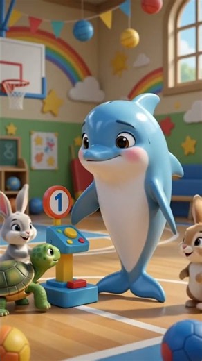 Splashy learns to win and lose! 🐬⚽ #kids #animation #learning