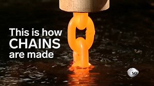 The process of making chains starts with a wire rod that is narrowed and hardened to strengthen it. It then goes through a forming machine to shape the wire into its recognizable shape. | Business Insider Africa
