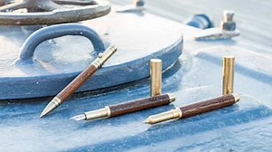 1937: Writing tools crafted from WWII Battleship Decking. (Full video, click the link below.) https://www.kickstarter.com/projects/allegorypens/1937-writing-tools-crafted-from-wwii-battleship-decking?ref=discovery_newest The USS North Carolina is a decorated WWII Battleship. Some of its original teak deck has a new mission as part of your daily carry. | Creative New Idea Gizmos