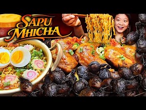 THIS COMBO IS CRAZY😱🔥EATING Shin Ramen + Sappumicha + Chicken Adobo | NEPALI MUKBANG