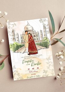 HINDU Wedding Invitation Template,editable, Digital Wedding Save the Date, Indian Wedding Cards, Editable Template, Indian Wedding Date - Etsy