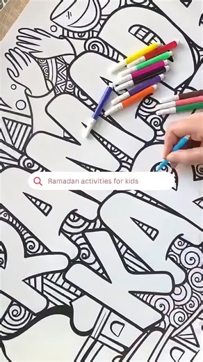 Peacock Supplies | One day they’ll remember Ramadan like this 🌙✨ Completing their placemat as you set the table. Colouring the poster with their siblings on... | Instagram