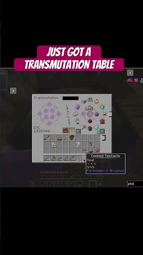 Just got a transmutation table #minecraft #gaming #clips #modded #pcgaming #shorts #shortsfeed