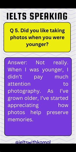 IELTS Speaking Part 1: Intro Questions about Taking Photos with Answers | Part 2 #shorts
