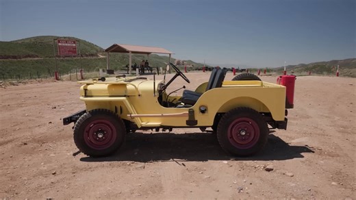 Classic military vehicle pushed to its limits