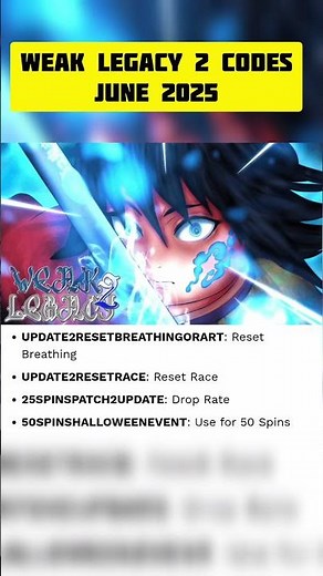 All working Weak Legacy 2 Codes June 2025