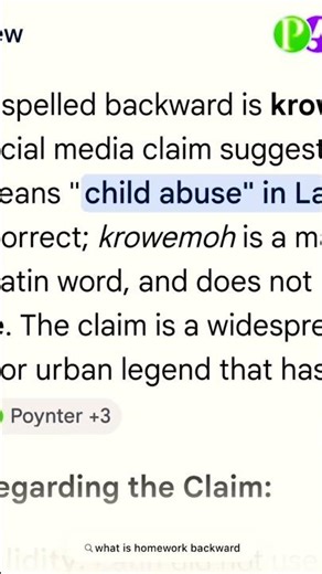 What is homework spelt backwards #shorts