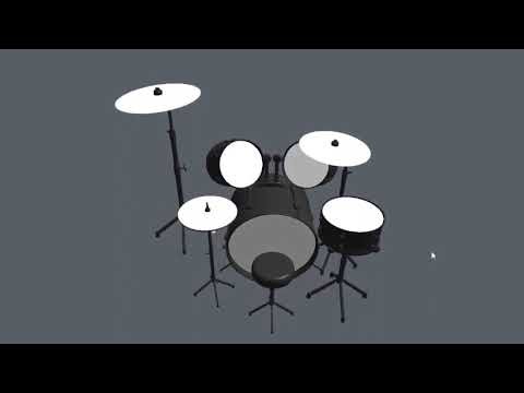 Virtual Drum System — Real-Time 3D Interactive Simulation | OpenGL C++ Ray Picking