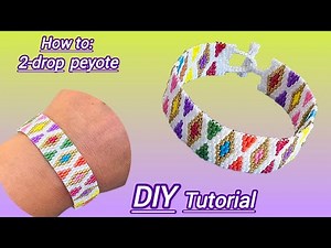Colorful bracelet/Odd count 2-drop peyote stitch/How to make easy bracelet at home/Tutorial