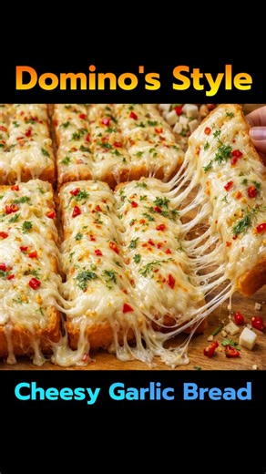 Domino's Style Cheesy Garlic Bread Recipe – Super Easy Lunch Box Recipe in 5 Minutes