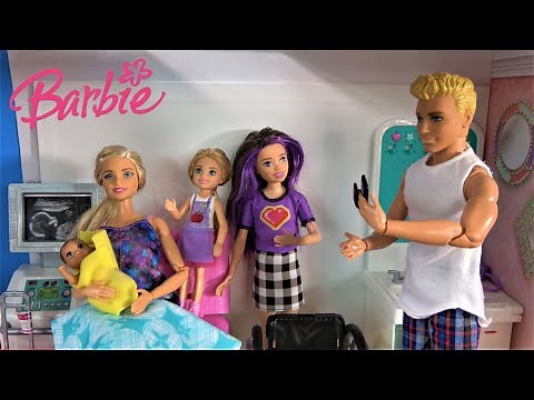 Barbie Is Having a Baby Story: Barbie Dream House with Barbie Sister Chelsea and Barbie and Ken
