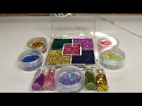 ✨ Satisfying Makeup Mixing with Slime | Eyeshadow & Glitter Slime ASMR 💄🫧