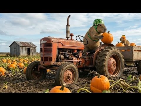 Capy the Dad Capybara Harvests Pumpkins | Capybara Cute | Capybara Facts