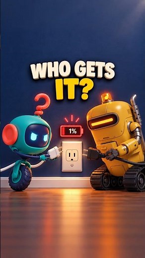 Two Robots. One Socket. 1% Battery. 🔌 #shorts